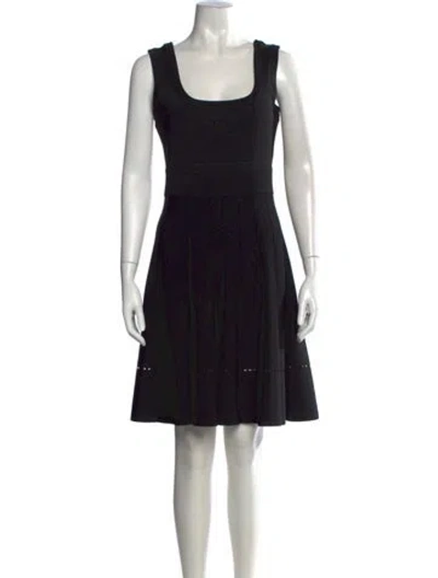 Pre-owned Herve Leger Square Neckline Mini Dress In Black