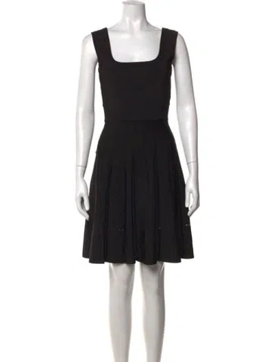 Pre-owned Herve Leger Square Neckline Mini Dress In Black