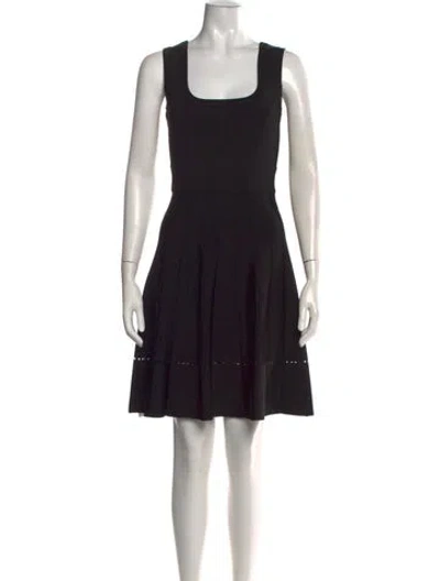 Pre-owned Herve Leger Square Neckline Mini Dress In Black