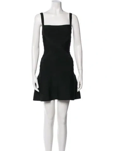 Pre-owned Herve Leger Square Neckline Mini Dress In Black