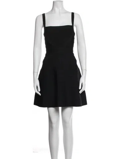 Pre-owned Herve Leger Square Neckline Mini Dress In Blue