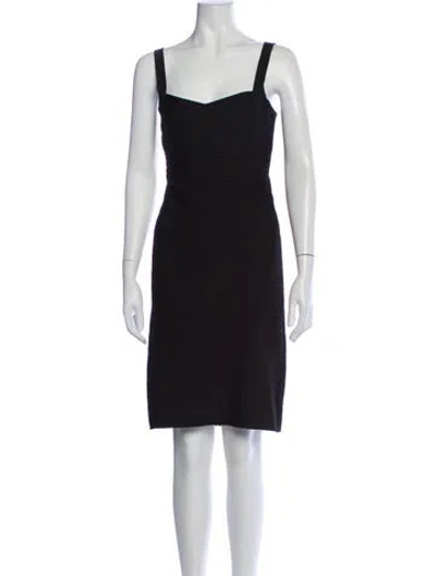 Pre-owned Herve Leger Square Neckline Mini Dress In Gray