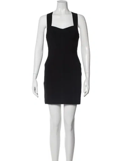 Pre-owned Herve Leger Square Neckline Mini Dress In Gray