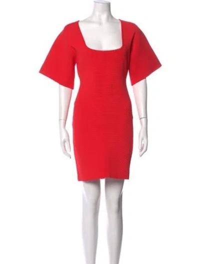 Pre-owned Herve Leger Square Neckline Mini Dress In Pink
