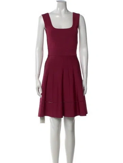 Pre-owned Herve Leger Square Neckline Mini Dress In Purple