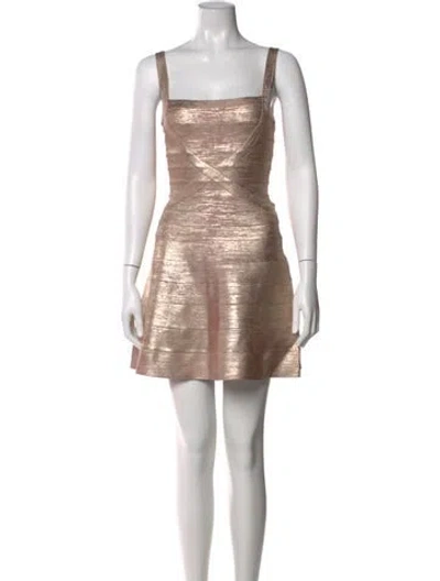 Pre-owned Herve Leger Square Neckline Mini Dress W/ Tags