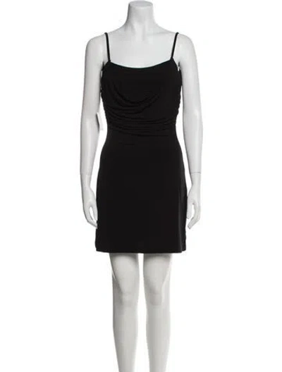 Pre-owned Herve Leger Square Neckline Mini Dress W/ Tags In Black