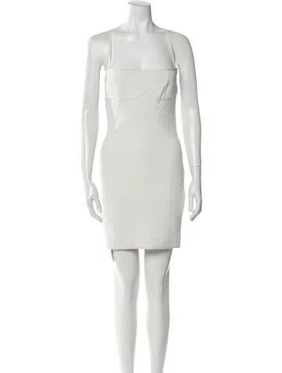 Pre-owned Herve Leger Square Neckline Mini Dress W/ Tags In Black