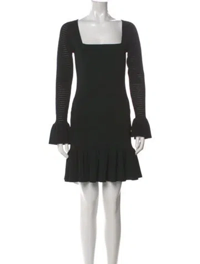 Pre-owned Herve Leger Square Neckline Mini Dress W/ Tags In Black