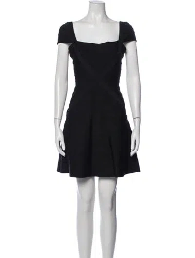 Pre-owned Herve Leger Square Neckline Mini Dress W/ Tags In Black
