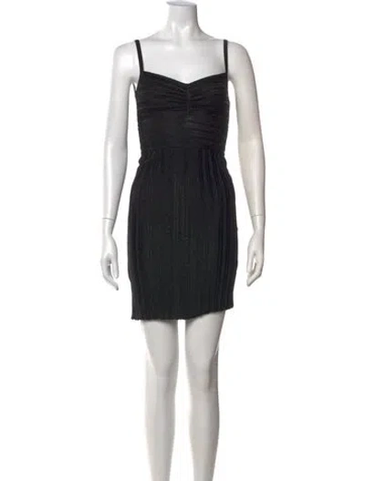 Pre-owned Herve Leger Square Neckline Mini Dress W/ Tags In Black