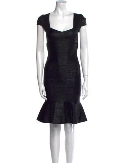 Pre-owned Herve Leger Square Neckline Mini Dress W/ Tags In Multi