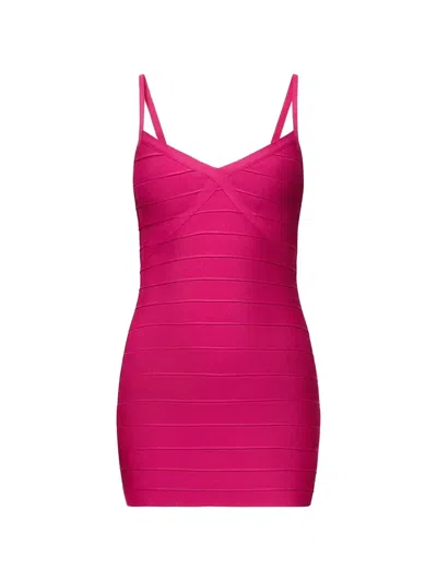 Herve Leger Strap Bandage Dress In Pink