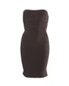 Herve Leger Strapless Bandage Dress In Grey Rayon In Grey