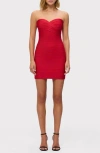 Herve Leger Strapless Bandage Mini Dress In Lipstick Red