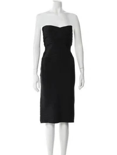 Pre-owned Herve Leger Strapless Mini Dress In Black