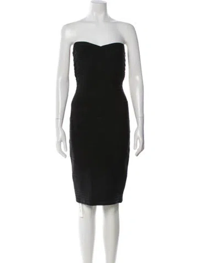 Pre-owned Herve Leger Strapless Mini Dress In Black