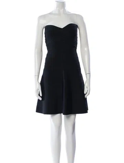 Pre-owned Herve Leger Strapless Mini Dress In Black