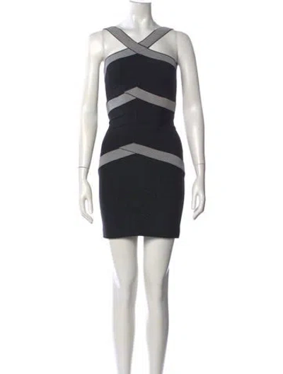 Pre-owned Herve Leger Strapless Mini Dress In Black