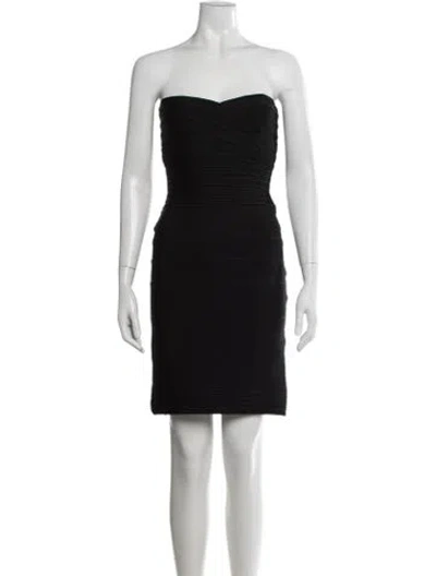 Pre-owned Herve Leger Strapless Mini Dress In Black