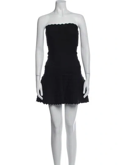 Pre-owned Herve Leger Strapless Mini Dress In Black