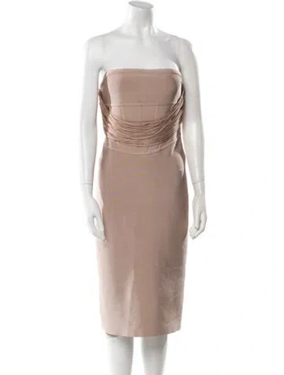 Pre-owned Herve Leger Strapless Mini Dress In Neutral