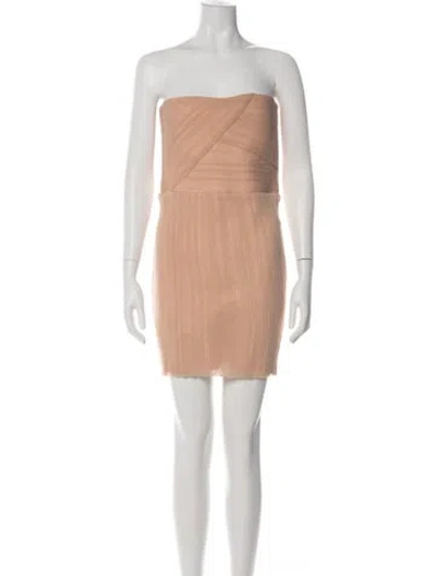 Pre-owned Herve Leger Strapless Mini Dress W/ Tags In Green