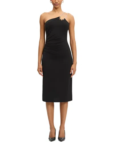 Herve Leger Strappy Jersey Midi Dress In Black