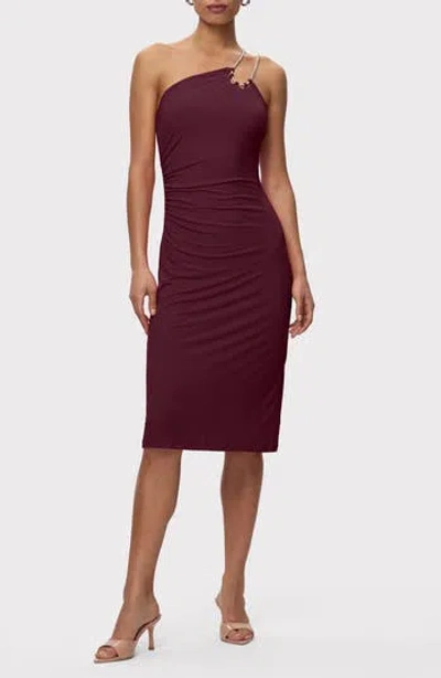 Herve Leger Strappy Jersey Midi Dress In Burgundy