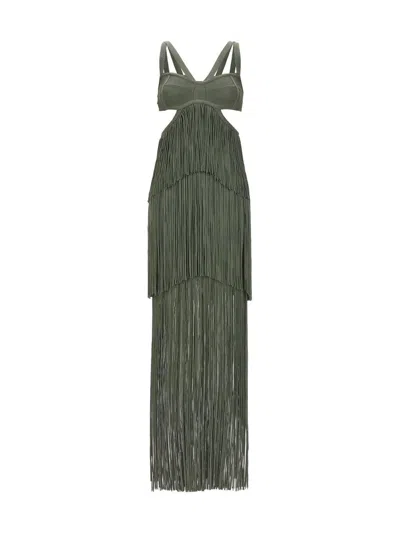 Herve Leger Hervé Léger 'strappy Tiered Fringe' Dress