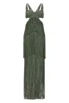 Herve Leger Strappy Tiered Fringe Gown
