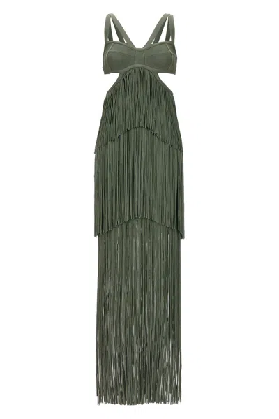 HERVE LEGER HERVE LEGER 'STRAPPY TIERED FRINGE' DRESS
