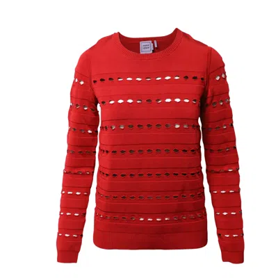 Herve Leger Stretch-knit Bandage Pullover In Red Rayon