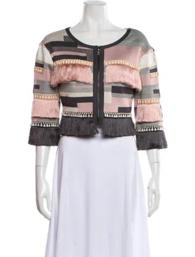 Pre-owned Herve Leger Striped Evening Jacket In Multi
