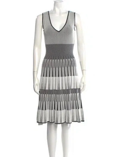 Pre-owned Herve Leger Striped Knee-length Dress In Multi