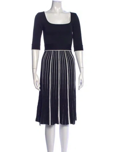 Pre-owned Herve Leger Striped Midi Length Dress In Blue