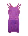 Herve Leger Striped Mini Dress In Purple Rayon In Purple