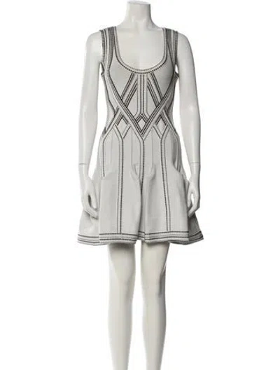 Pre-owned Herve Leger Striped Mini Dress In Multi