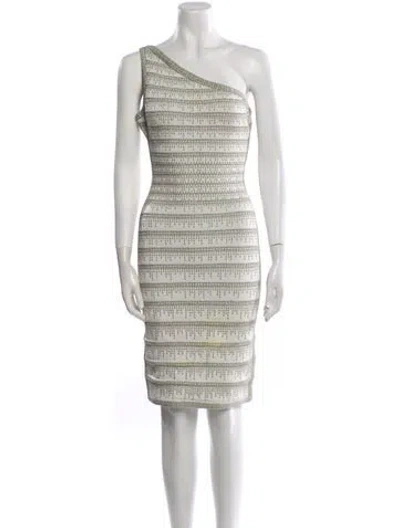 Pre-owned Herve Leger Striped Mini Dress In Multi
