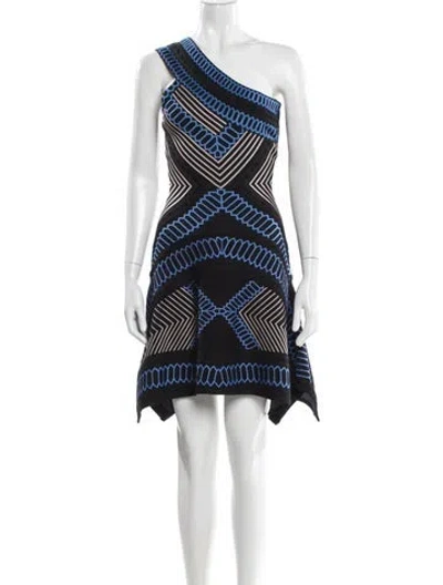 Pre-owned Herve Leger Striped Mini Dress In Multi