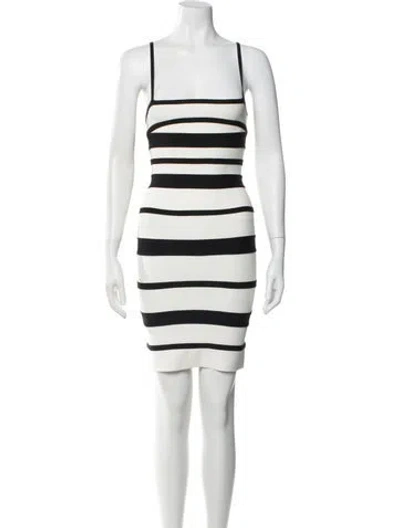 Pre-owned Herve Leger Striped Mini Dress In Multi