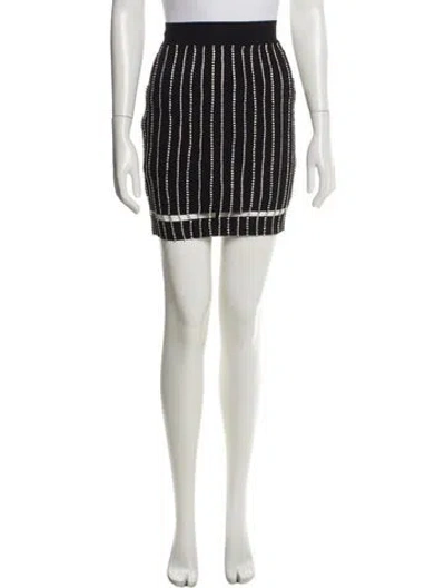 Pre-owned Herve Leger Striped Mini Skirt In Multi
