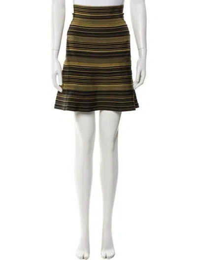 Pre-owned Herve Leger Striped Mini Skirt In Multi