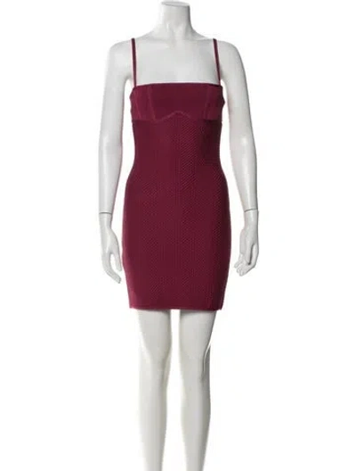 Pre-owned Herve Leger Su22 Mini Dress In Red