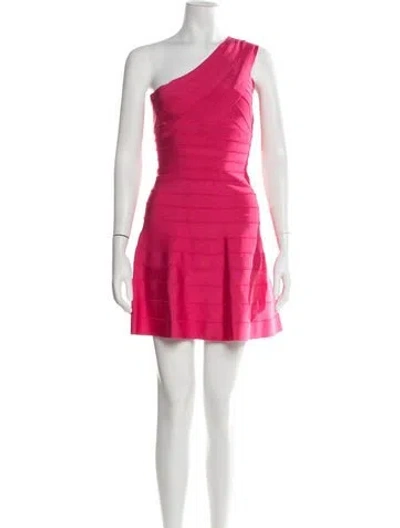 Pre-owned Herve Leger Sydney Mini Dress In Red