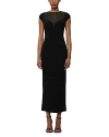 Herve Leger Textured Sheer Bustier Gown In Met Black