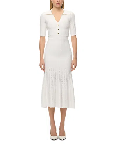 Herve Leger The Adele Ribbed Midi Dress In White