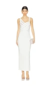Herve Leger Adeline Crossover Mesh Bandage Gown In White