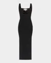 Herve Leger The Alessia Cutout Bodycon Ankle Gown In Black