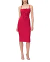 Herve Leger Womens Hibiscus The Alicia Bow Stretch-knitted Midi Dress In Pink
